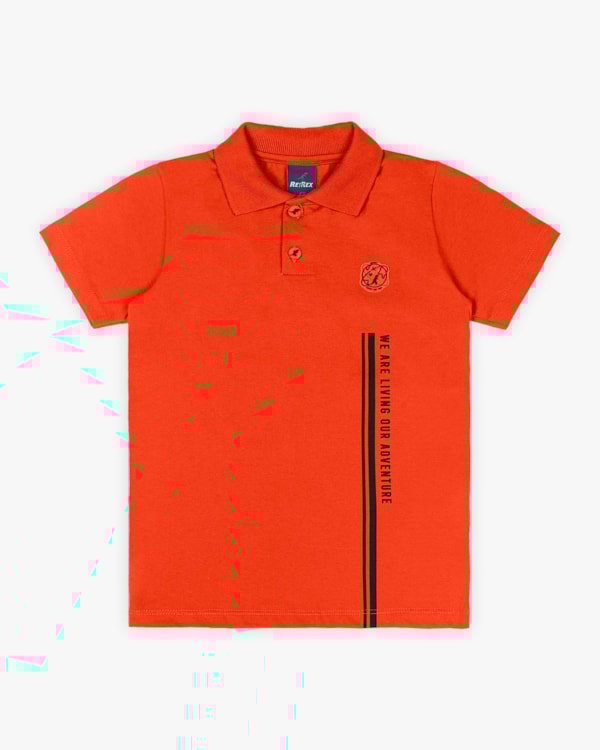 Camisa Polo Infantil Masculina em Meia Malha - Reirex - Carrot