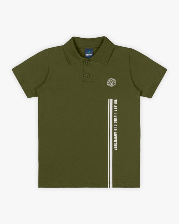 Camisa Polo Infantil Masculina em Meia Malha - Reirex - Oliveira