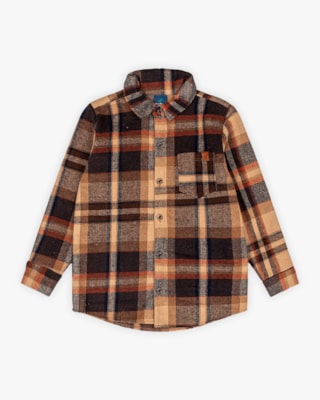 Camisa Xadrez Infantil Menino em Flanela com Manga Longa - ReiRex - Teddy
