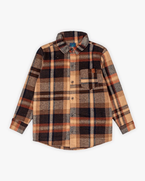 Camisa Xadrez Infantil Menino em Flanela com Manga Longa - ReiRex - Teddy