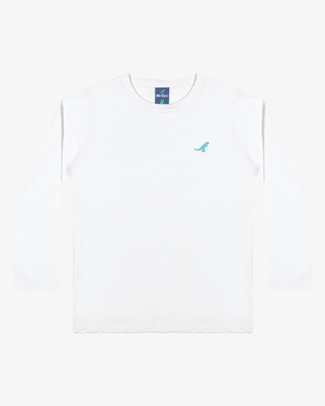 Camiseta Básica Infantil em Meia Malha ReiRex Branco-b11a0b9e-4fa4-4b87-84fd-8610bec480e1