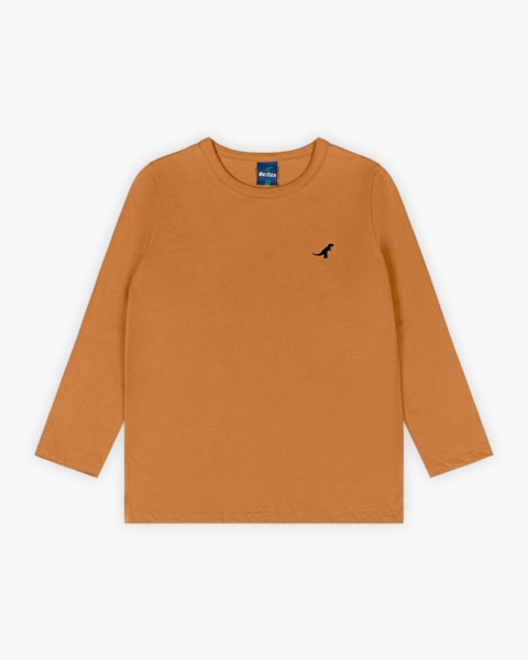 Camiseta Básica Infantil Menino com Manga Longa - ReiRex - Gengibre