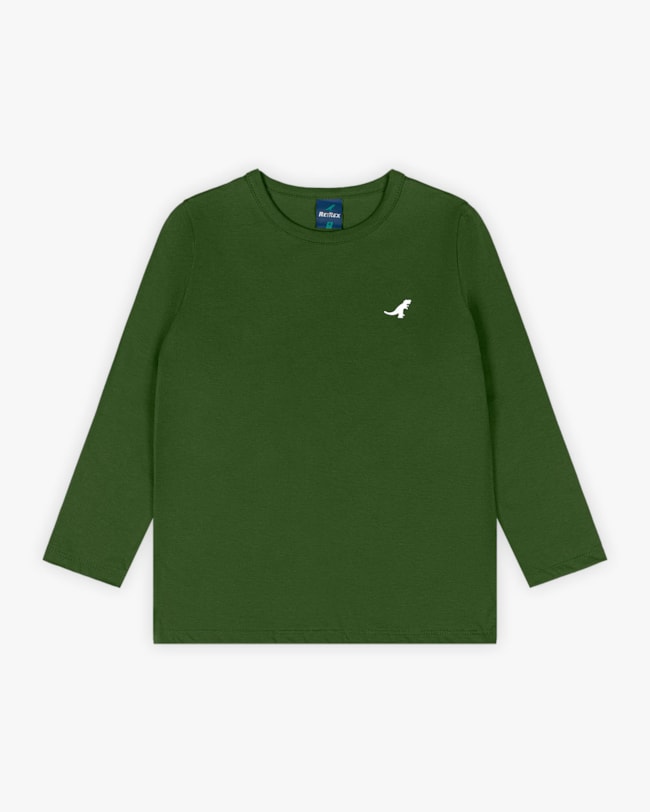 Camiseta Básica Infantil Menino com Manga Longa - ReiRex - Militar-67bad9fc-8a2f-4984-a3ec-3bcc5d8ea3a4