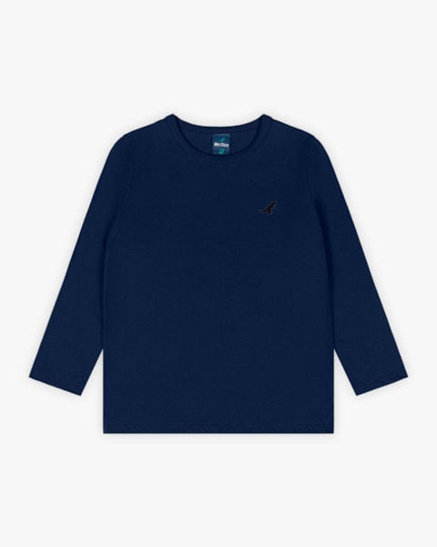 Camiseta Básica Infantil Menino com Manga Longa - ReiRex - Oxford