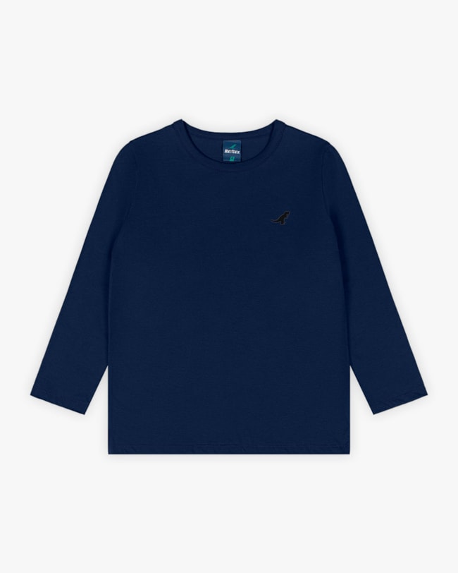 Camiseta Básica Infantil Menino com Manga Longa - ReiRex - Oxford-3116f3a1-94a9-425d-9af5-51ee80af3bd8