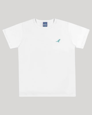 Camiseta Básica Infantil Menino em Meia Malha - ReiRex - Branco