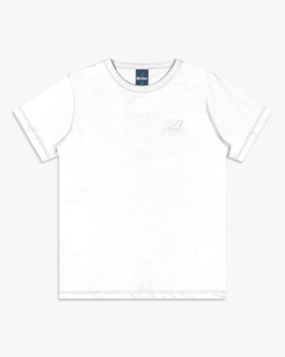 Camiseta Básica Infantil Menino em Meia Malha - ReiRex - Branco