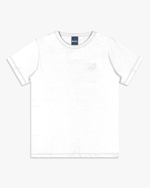 Camiseta Básica Infantil Menino em Meia Malha - ReiRex - Branco