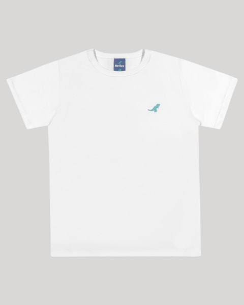 Camiseta Básica Infantil Menino em Meia Malha - ReiRex - Branco