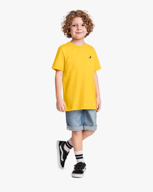 Camiseta Básica Infantil Menino em Meia Malha - ReiRex - Sol