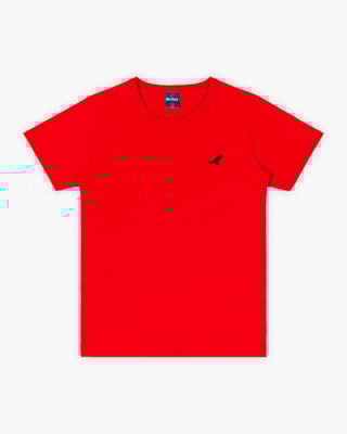 Camiseta Básica Infantil Menino Manga Curta - ReiRex - Tomato