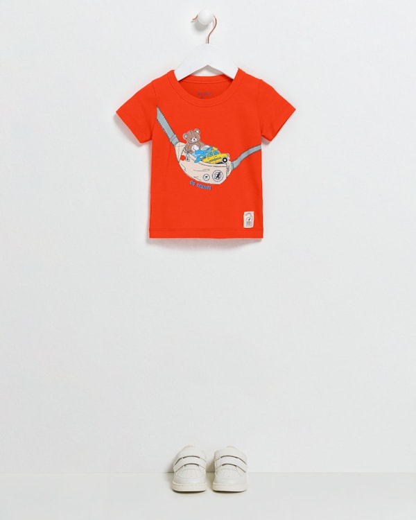 Camiseta Bebê Estampada em Meia Malha - ReiRex - Carrot