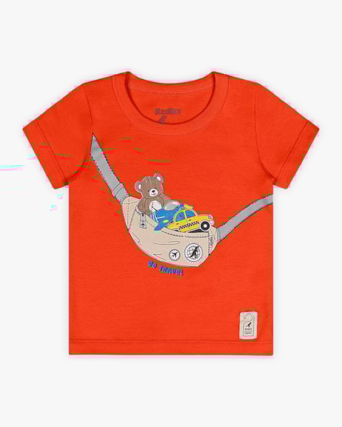 Camiseta Bebê Estampada em Meia Malha - ReiRex - Carrot