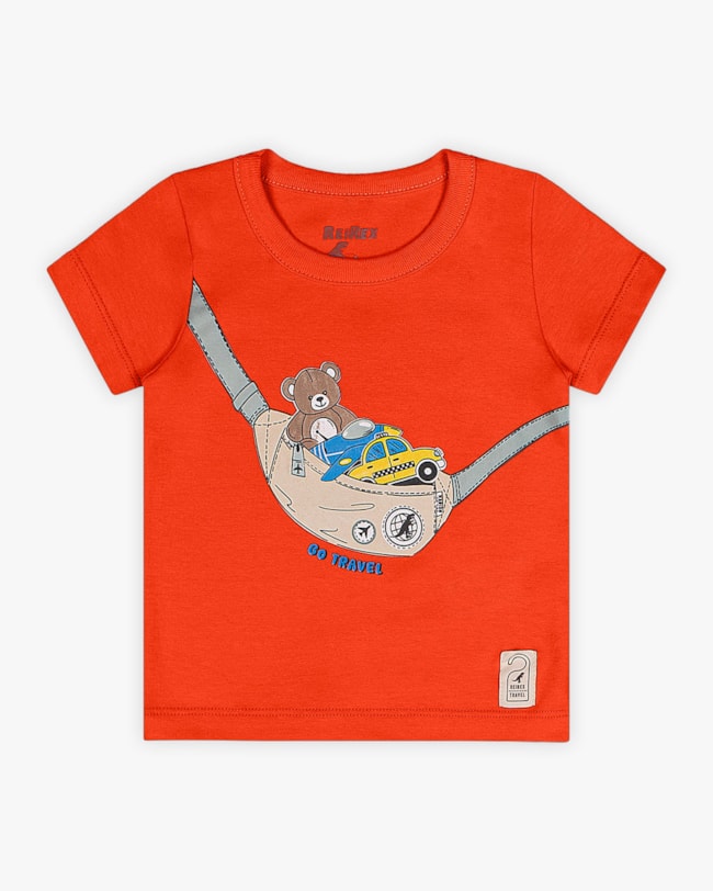 Camiseta Bebê Estampada em Meia Malha - ReiRex - Carrot-c4662ddb-7cf5-4560-888b-6e62c6375d07