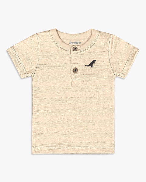 Camiseta Bebê Menino com Gola Padre em Meia Malha - ReiRex - Tapioca