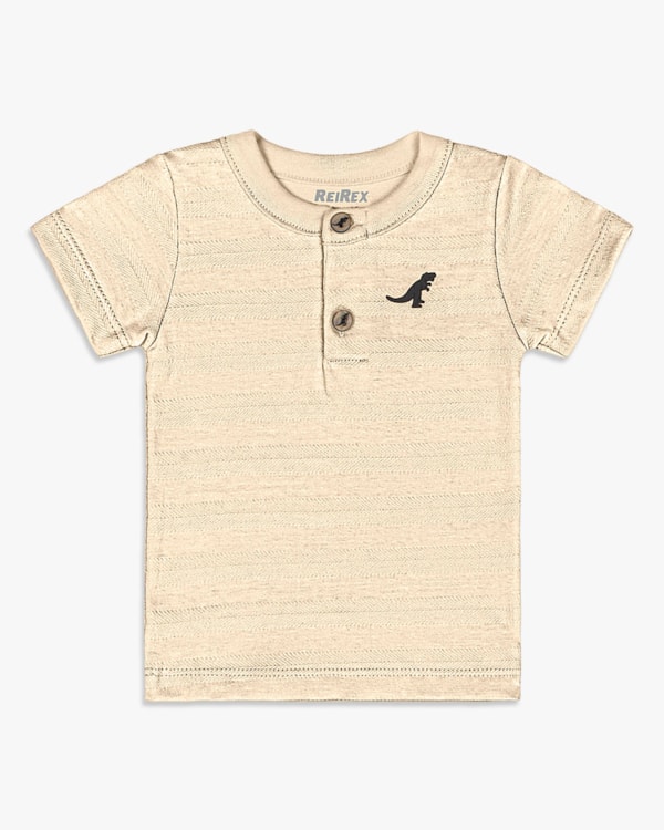 Camiseta Bebê Menino com Gola Padre em Meia Malha - ReiRex - Tapioca