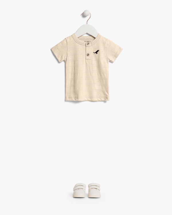 Camiseta Bebê Menino com Gola Padre em Meia Malha - ReiRex - Tapioca