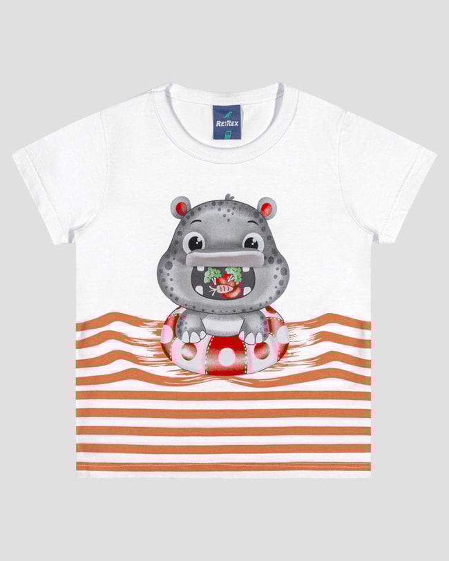 Camiseta Bebê Menino com Hipopótamo Interativo ReiRex Branco-4110cf40-2de2-4ecd-8482-261eb4b197b0