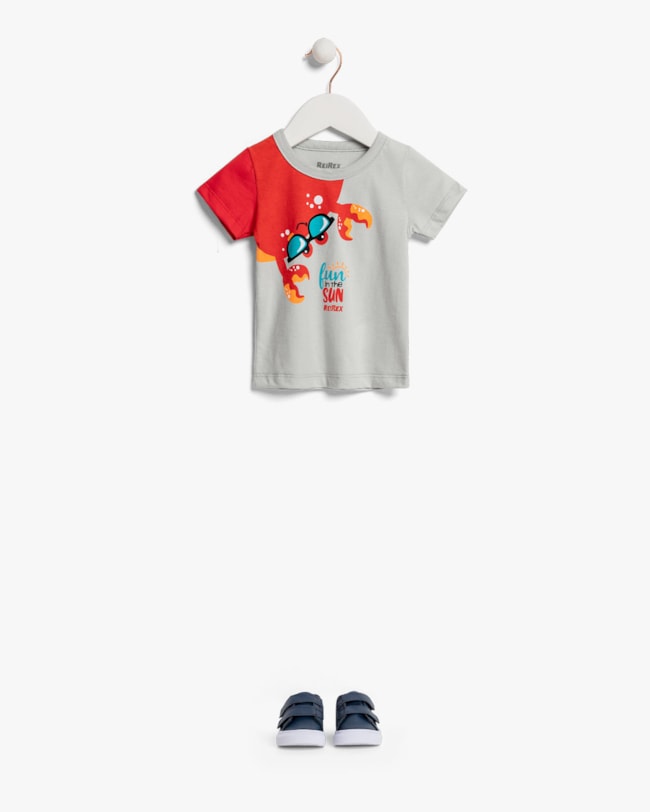 Camiseta Bebê Menino em Meia Malha com Estampa - ReiRex -Elegance-4b3d18d1-b9aa-4178-98dd-22f845966187