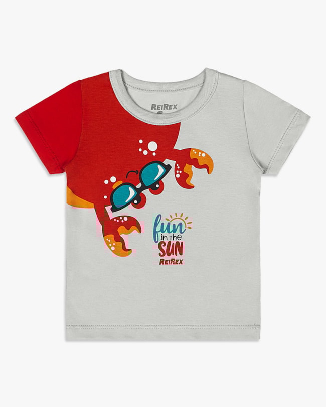 Camiseta Bebê Menino em Meia Malha com Estampa - ReiRex -Elegance-bd1897a3-b3ac-4675-b307-5915f6b742bf