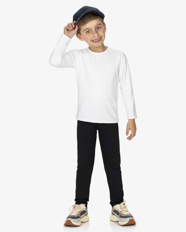 Camiseta em Malha Térmica Infantil ReiRex Branco