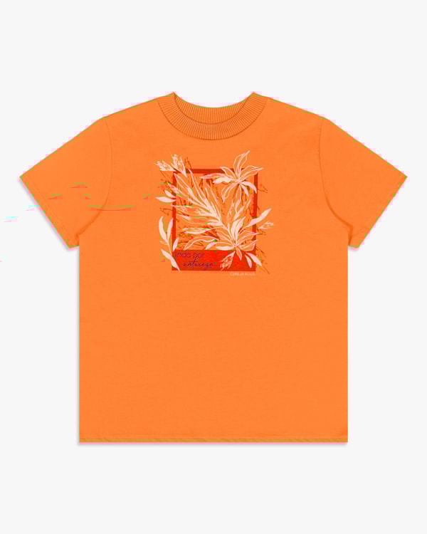 Camiseta Feminina com Estampa e Retilínea - Cereja Rosa - Nectarine