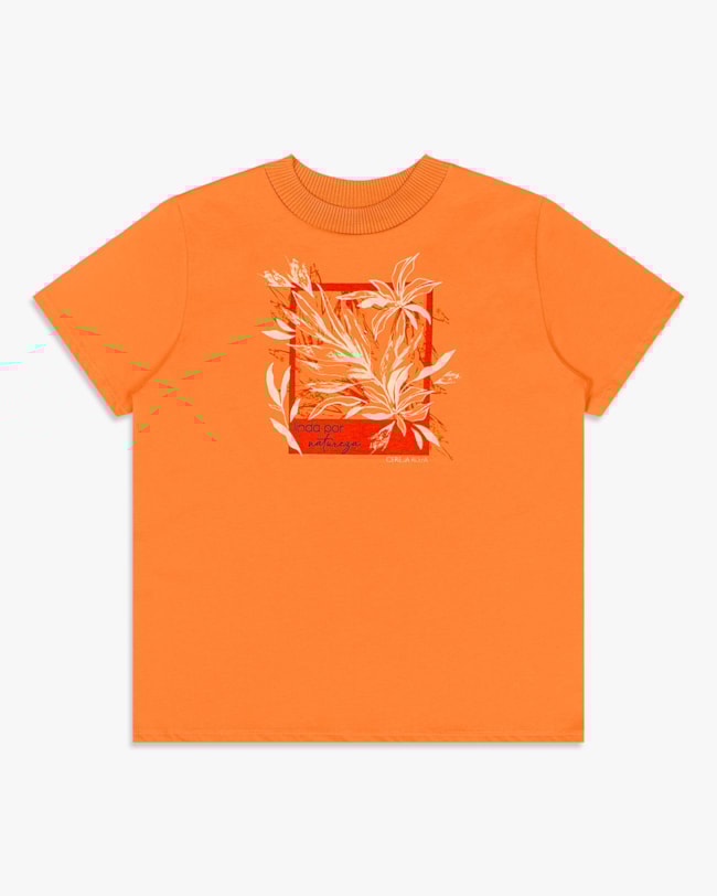 Camiseta Feminina com Estampa e Retilínea - Cereja Rosa - Nectarine-58996eb5-2bb7-4b73-b3f3-e7156b732b48