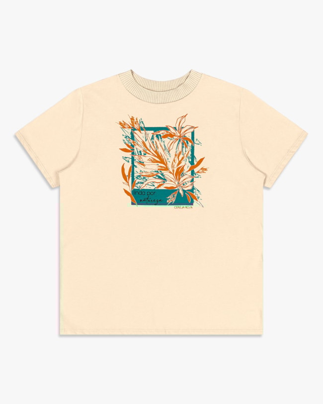 Camiseta Feminina com Estampa e Retilínea - Cereja Rosa - Tapioca-3709b438-9f04-401e-b3b8-c51bbab67798