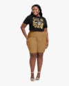 Camiseta Feminina Plus Size com Retilínea - Cereja Rosa - Preto-9dc5b4ff-b230-4035-b4ed-1c8714438eb7