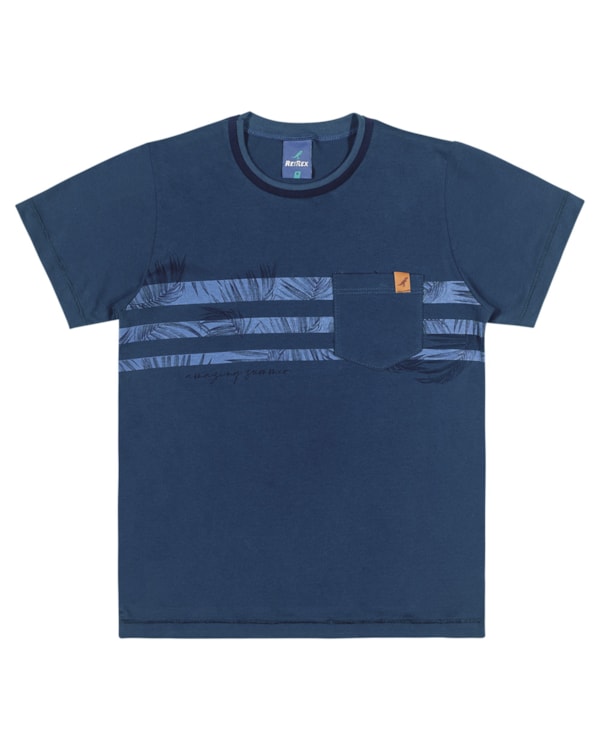 Camiseta Infantil com Bolso Menino ReiRex
