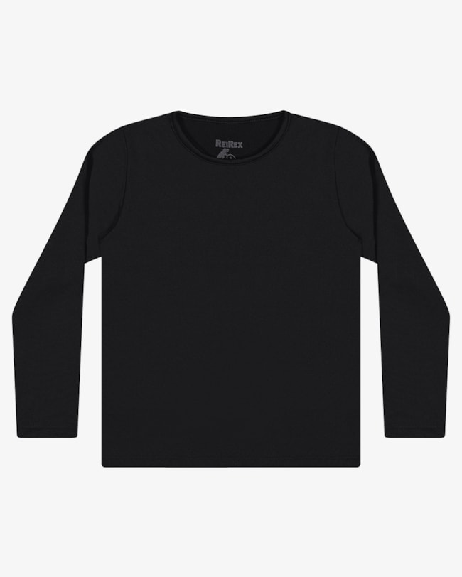 Camiseta Infantil em Malha Térmica ReiRex Preto-9957a541-ecd8-439f-bb4c-7372ba65bc36