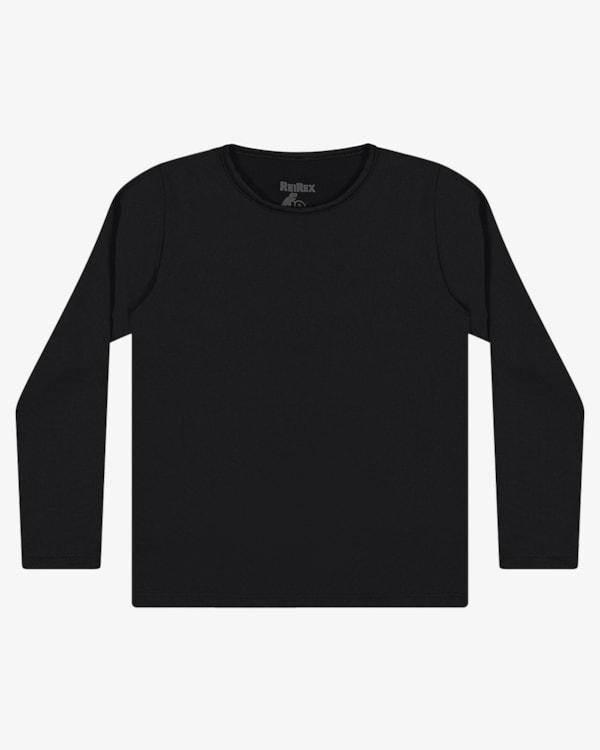 Camiseta Infantil em Malha Térmica ReiRex Preto
