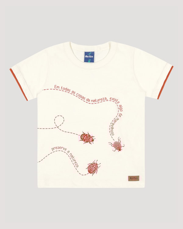 Camiseta Infantil em Meia Malha com Estampa ReiRex