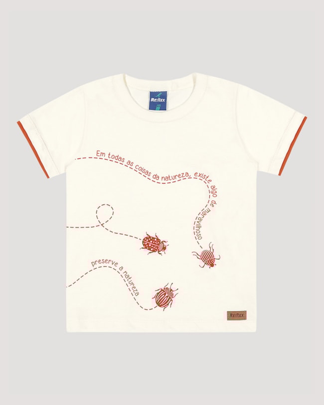 Camiseta Infantil em Meia Malha com Estampa ReiRex-107ad0e8-da16-43e7-b5fc-1aa626380156