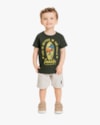 Camiseta Infantil em Meia Malha Estampa Dinossauro - ReiRex - Verde-b858b907-5493-4755-adcc-f82fe9beaefd