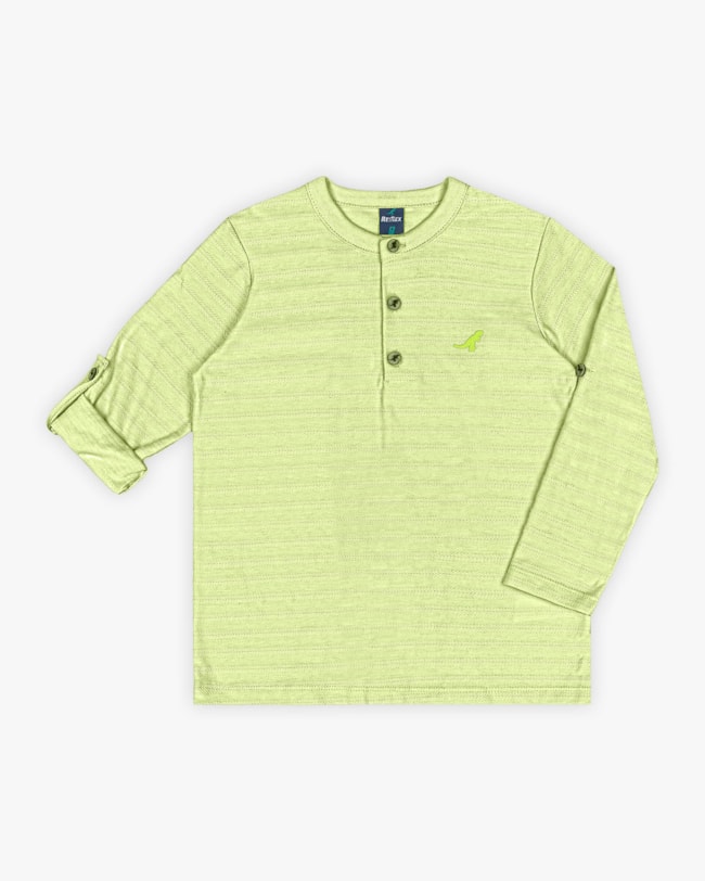 Camiseta Infantil Gola Padre em Algodão - ReiRex - Matcha-f7bada51-3874-45a3-9895-a7200ce418b4