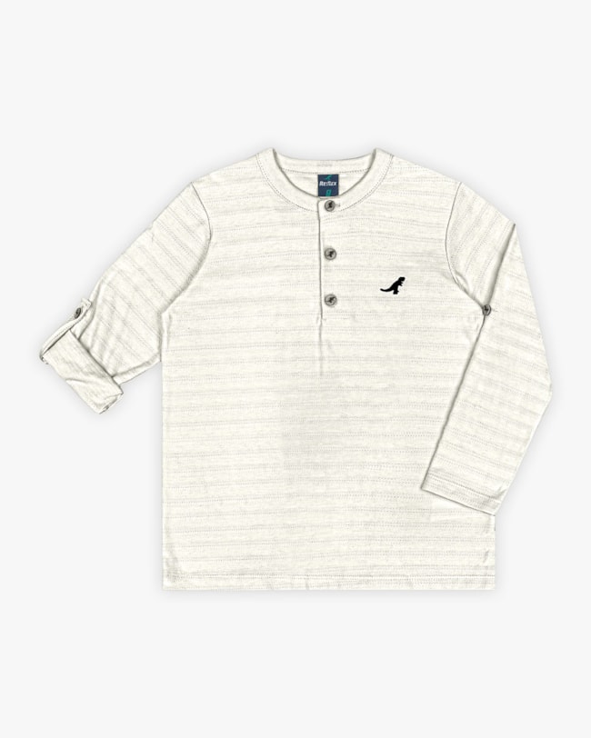 Camiseta Infantil Gola Padre em Algodão - ReiRex -Natural-c3a7444f-3002-40eb-804b-e4ccfc08bc75