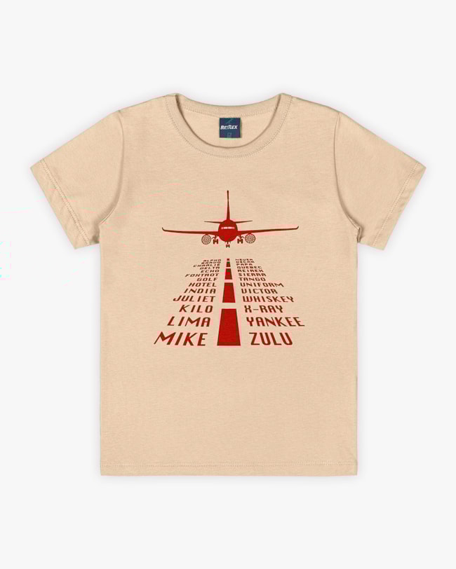 Camiseta Infantil Manga Curta Estampa Decolagem - ReiRex - Deserto-db31515b-f577-48de-bbf6-48511d4ecc03