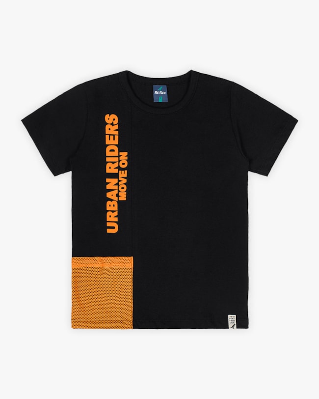 Camiseta Infantil Masculina com Bolso Tela - ReiRex - Preto-3cdfbf7b-d527-440f-8452-a253d7b72405