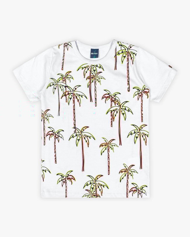 Camiseta Infantil Masculina Estampa Palmeiras - ReiRex - Branco-a945e784-322d-4286-9a60-ca4a7c3c1d77
