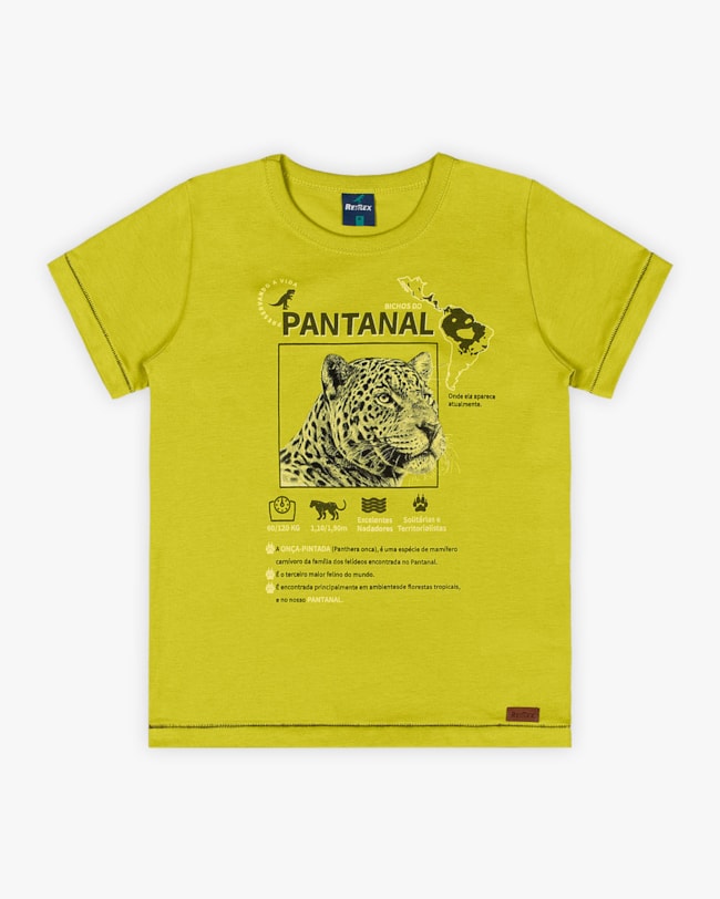 Camiseta Infantil Masculina Estampa Pantanal - ReiRex - Aspargo-41ac4df5-59d7-4105-be71-ebfce7379514