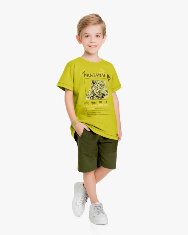 Camiseta Infantil Masculina Estampa Pantanal - ReiRex - Aspargo-c1bc6f40-3546-4e1c-958c-f046255ae19b