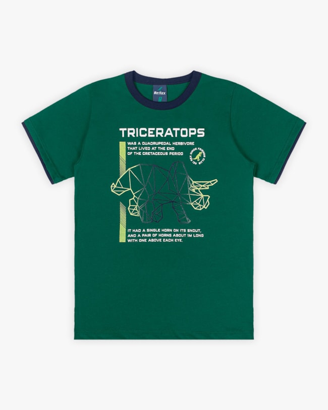 Camiseta Infantil Masculina Estampa Triceratops - ReiRex - Hunter-f0b1573a-f0c6-412c-8a39-c1b5d90a8c58