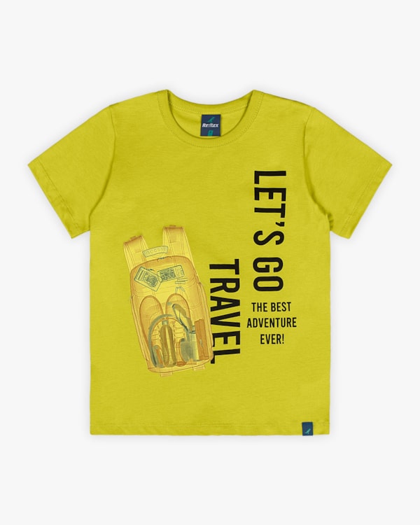 Camiseta Infantil Masculina Manga Curta Estampada - ReiRex - Aspargo