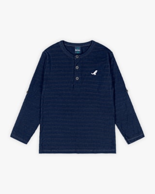 Camiseta Infantil Masculina Manga Longa com Botões - ReiRex - Onford-10