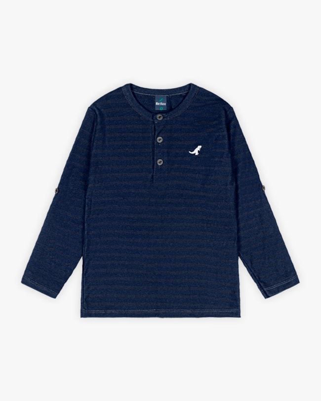 Camiseta Infantil Masculina Manga Longa com Botões - ReiRex - Oxford-4474606c-a3ac-49e4-8e31-585f8bd5492c