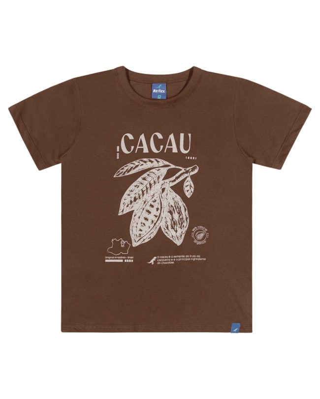 Camiseta Infantil Meia Malha Menino ReiRex - CHOCOLATE-0c6a13d4-2916-4326-a96e-bad889acc24e