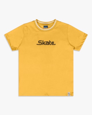 Camiseta Infantil Menino com Estampa 3D - ReiRex - Mostarda