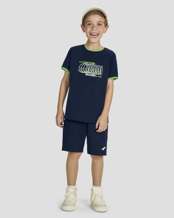 Camiseta Infantil Menino com Estampa 3D - ReiRex - Oxford