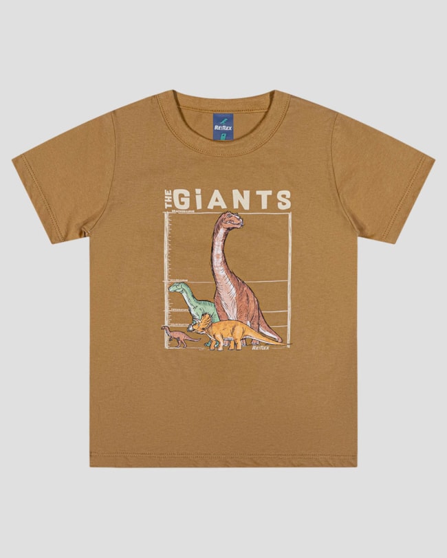Camiseta Infantil Menino com Estampa Dinossauros ReiRex Marrom-4bcffa19-e35a-4a42-971b-c5b91757a92f